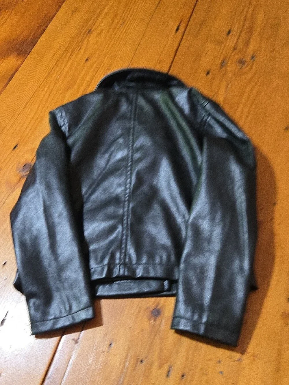 Old Navy Black Faux Leather Asymmetrical Zip Jacket Sz S